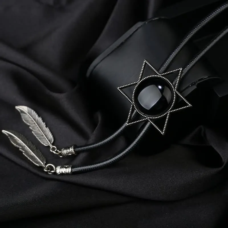 Clearance: Hexagram Star Gemstone Shirt Collar Bolo Tie sold by FloralTrip