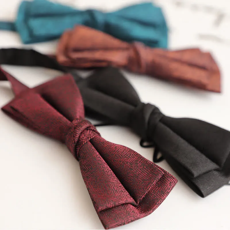 Clearance: Men's Retro Simple Solid Color Double Gentleman Bow Tie sold by FloralTrip product image thumbnail 3