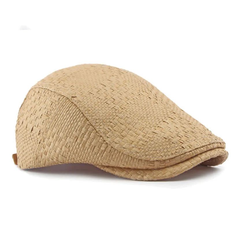 Unisex Stylish Straw Woven Pattern Flat Top Beret Hat sold by FloralTrip product image thumbnail 3