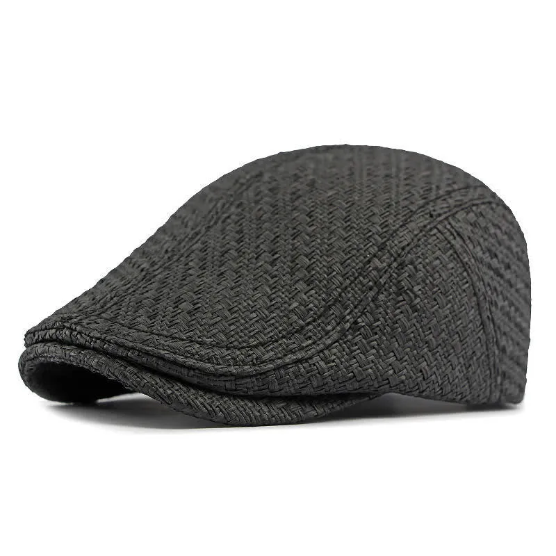 Unisex Stylish Straw Woven Pattern Flat Top Beret Hat sold by FloralTrip product image thumbnail 5
