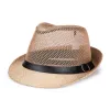 Men's Hollow Out Simple Panama Straw Fedora Hat sold by FloralTrip