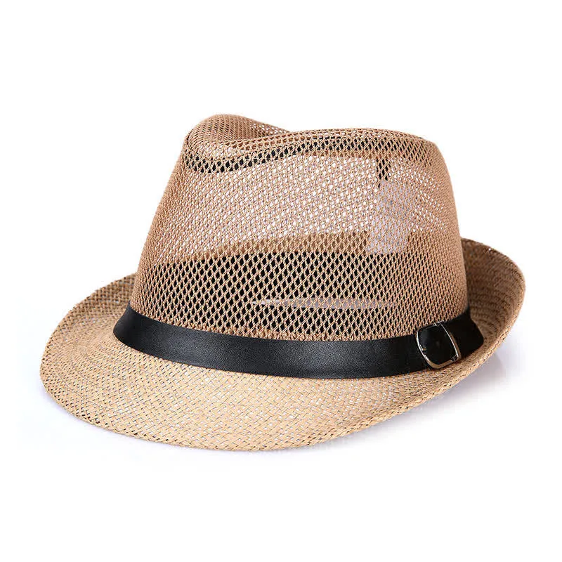 Men's Hollow Out Simple Panama Straw Fedora Hat sold by FloralTrip product image thumbnail 4