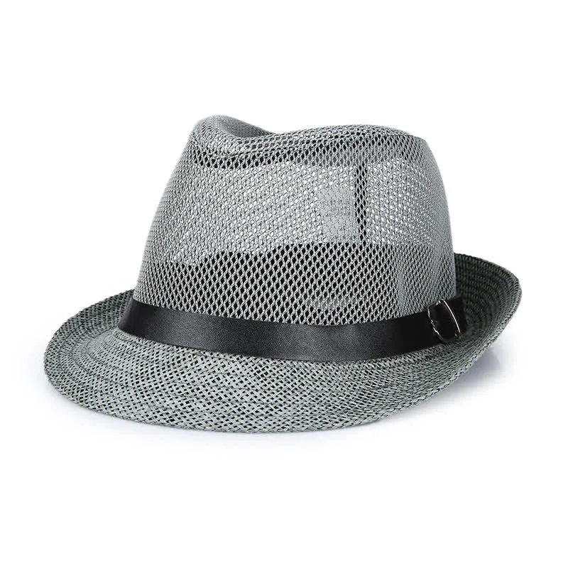 Men's Hollow Out Simple Panama Straw Fedora Hat sold by FloralTrip