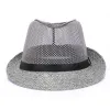 Men's Hollow Out Simple Panama Straw Fedora Hat sold by FloralTrip