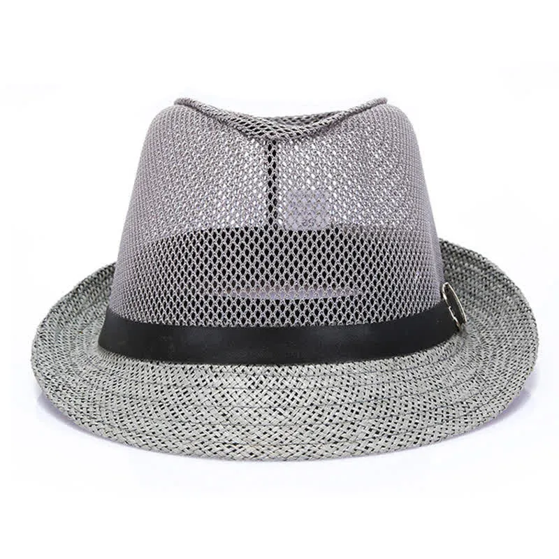 Men's Hollow Out Simple Panama Straw Fedora Hat sold by FloralTrip product image thumbnail 2