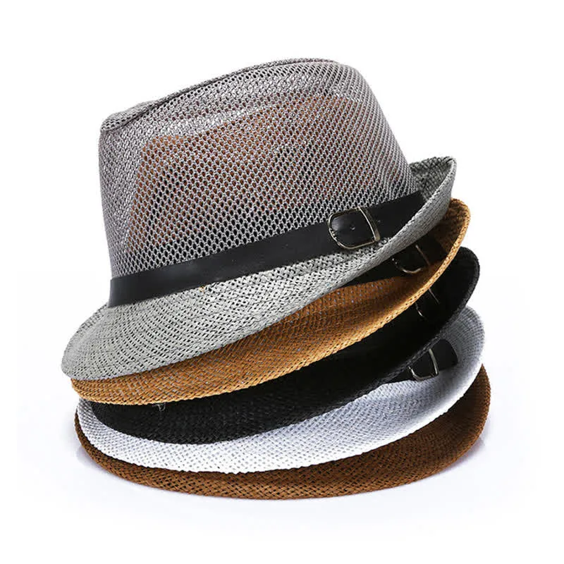 Men's Hollow Out Simple Panama Straw Fedora Hat sold by FloralTrip product image thumbnail 3