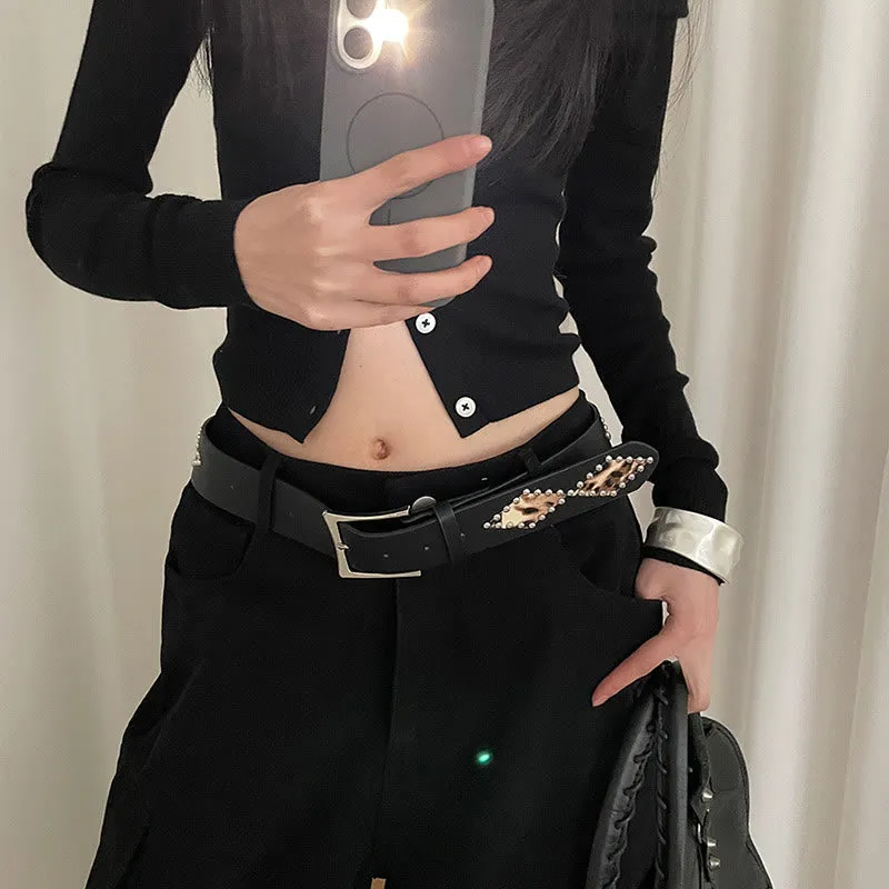 Women's Punk Style Rivet Leopard Decor Leather Belt sold by FloralTrip product image thumbnail 5