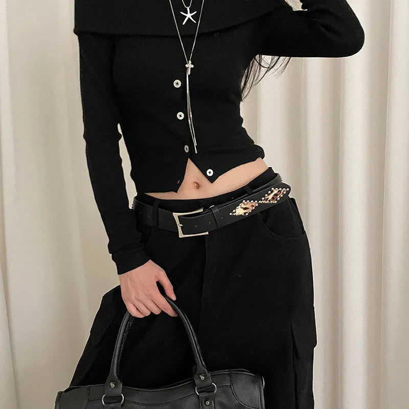 Women's Punk Style Rivet Leopard Decor Leather Belt sold by FloralTrip product image thumbnail 3