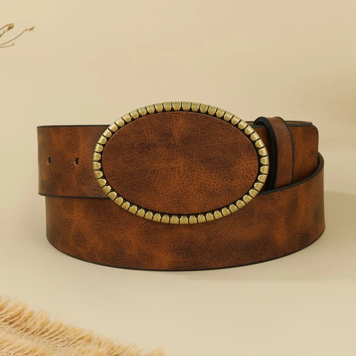 Women's Western Style Leopard Pattern Leather Belt sold by FloralTrip