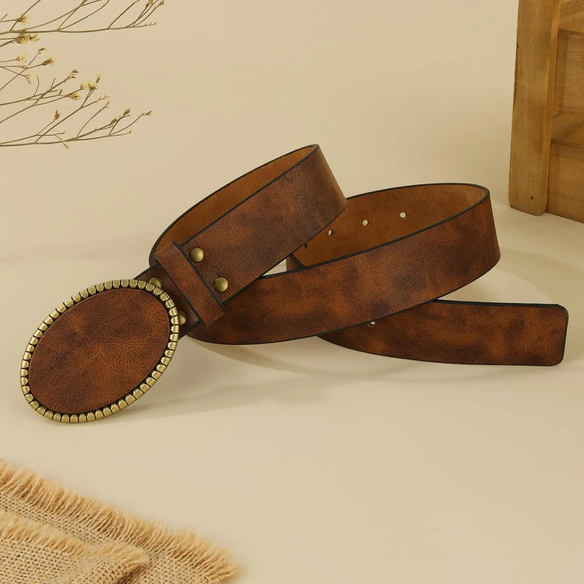 Women's Western Style Leopard Pattern Leather Belt sold by FloralTrip product image thumbnail 3