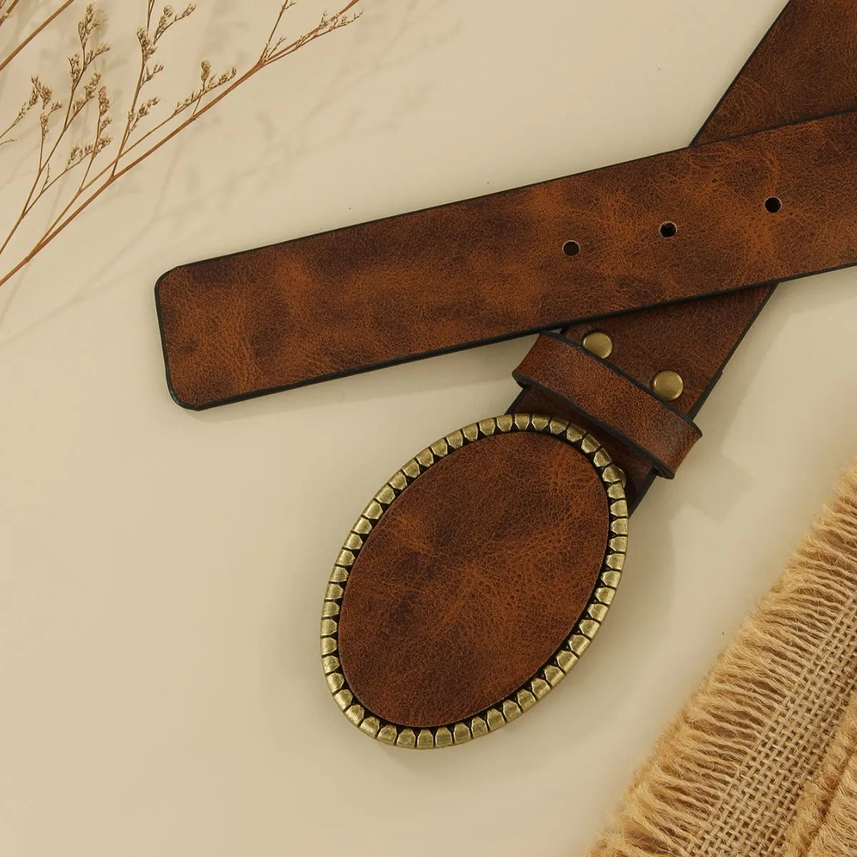 Women's Western Style Leopard Pattern Leather Belt sold by FloralTrip product image thumbnail 4