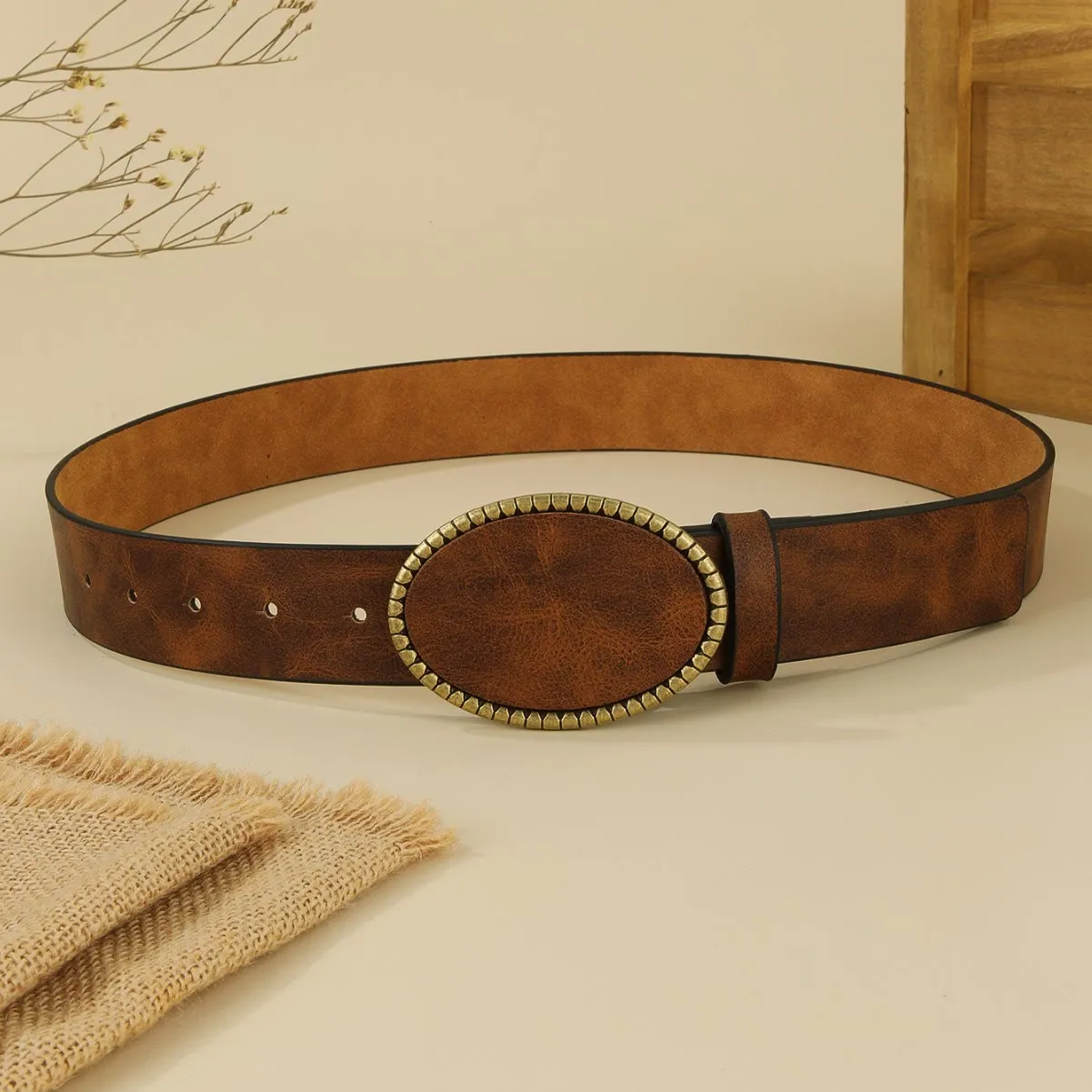 Women's Western Style Leopard Pattern Leather Belt sold by FloralTrip product image thumbnail 2