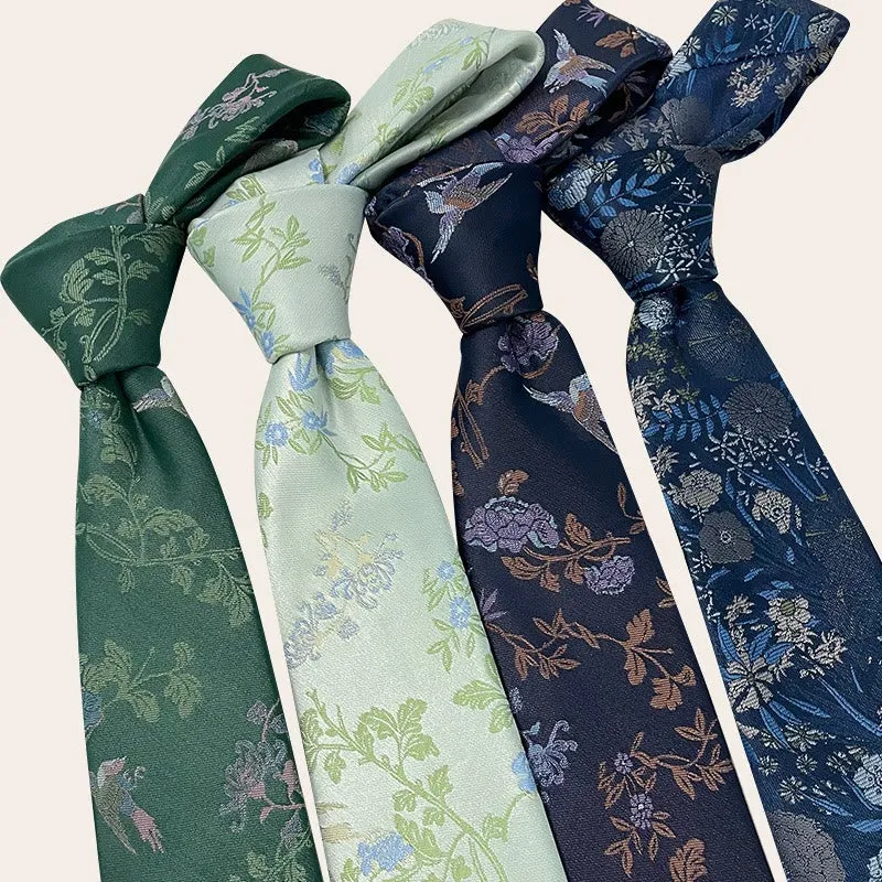 Men's Holiday Style Floral Polyester Necktie sold by FloralTrip