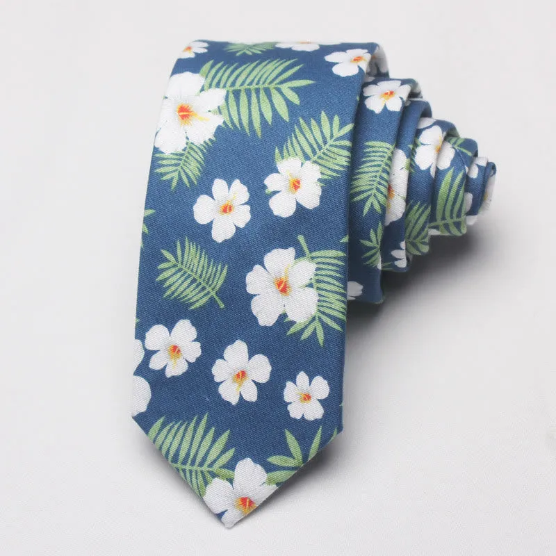 Men's Blooming Flowers Spring Polyester Necktie sold by FloralTrip