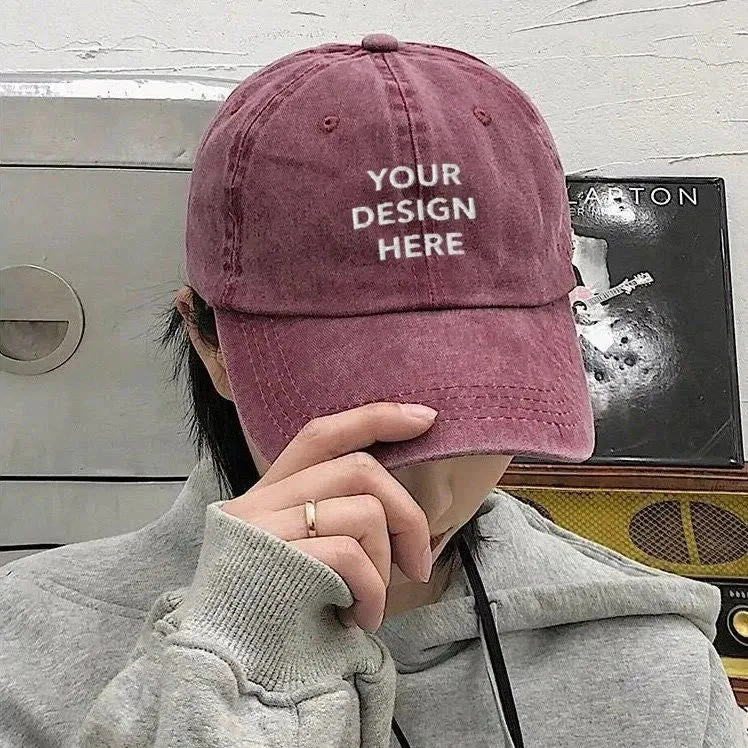 Custom Your Text Printing Adjustable Baseball Cap sold by FloralTrip