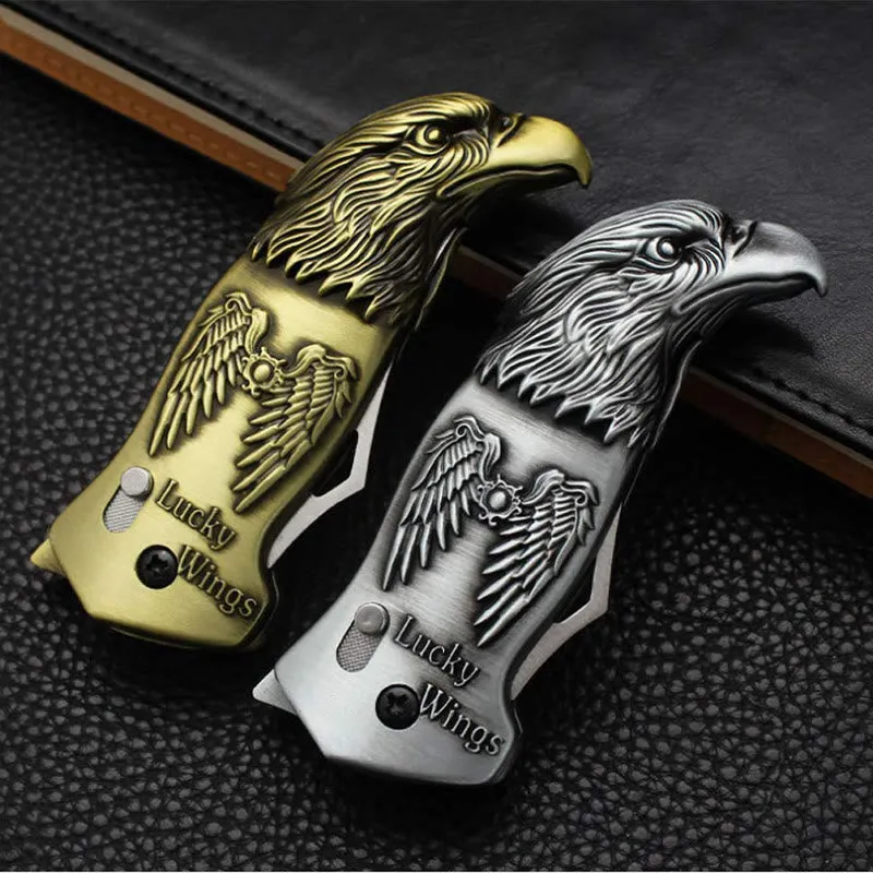 Metal Eagle Head Foldable Knife Jet Torch Refillable Butane Lighter sold by FloralTrip