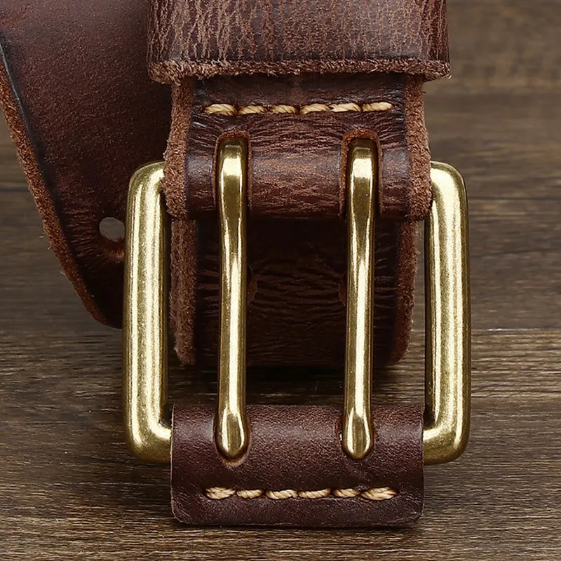 Double Prong Buckle Western 2 Holes Leather Belt sold by FloralTrip product image thumbnail 5