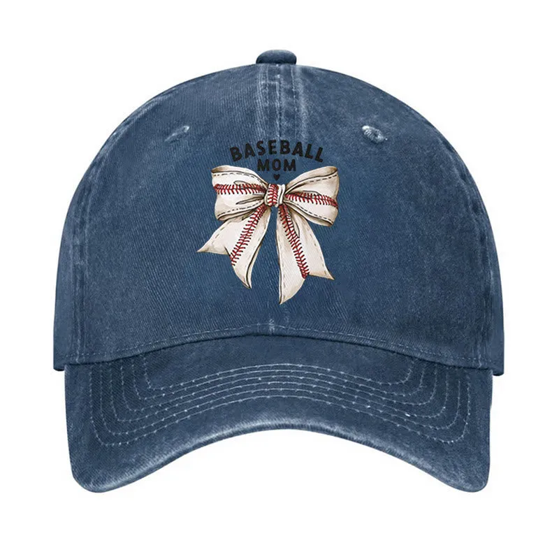 Bowknot Baseball Mom Adjustable Baseball Cap sold by FloralTrip
