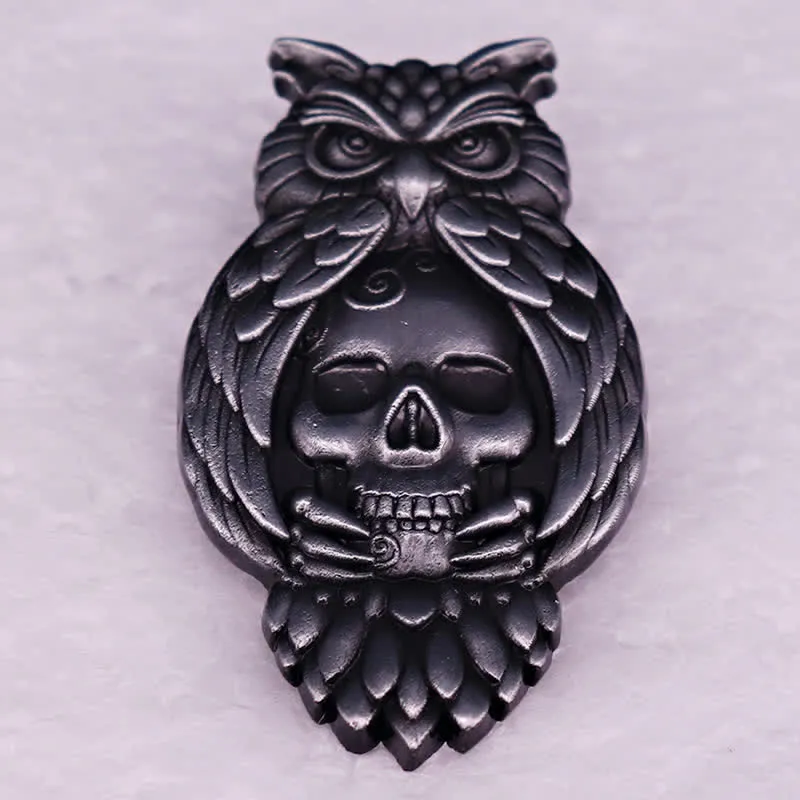 Owl Bird Talons Eyes Skull Skeleton Brooch sold by FloralTrip product image thumbnail 2