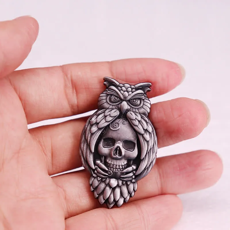 Owl Bird Talons Eyes Skull Skeleton Brooch sold by FloralTrip product image thumbnail 3