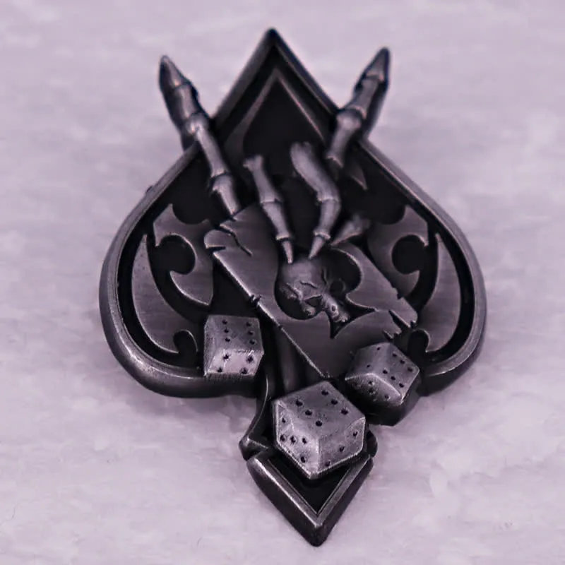 Ace Spades Skull Skeleton Devil Hand Horns Brooch sold by FloralTrip product image thumbnail 2