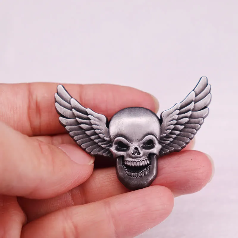 Winged Demonic Laughing Skull Head Brooch sold by FloralTrip product image thumbnail 3