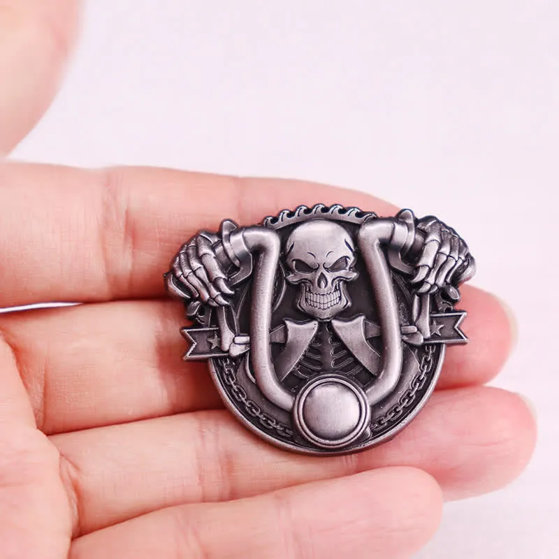 Punk Style Silver Motorcycle Riding Skeleton Brooch sold by FloralTrip product image thumbnail 3