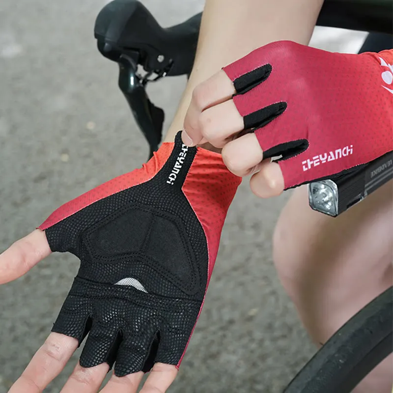 Sports Cycling Half Finger Anti-Slip Ice Silk Gloves sold by FloralTrip product image thumbnail 3