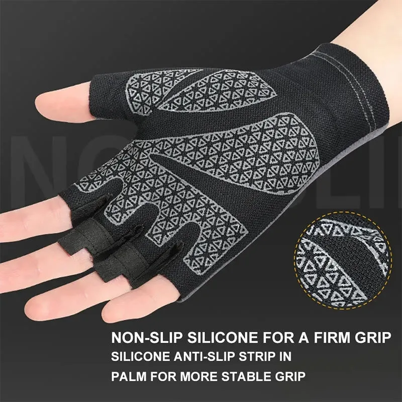 Outdoor Ice Silk Sun Protection Breathable Half Finger Gloves sold by FloralTrip product image thumbnail 4