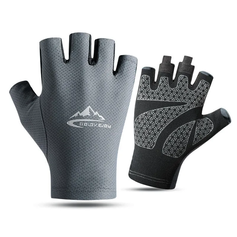 Outdoor Ice Silk Sun Protection Breathable Half Finger Gloves sold by FloralTrip