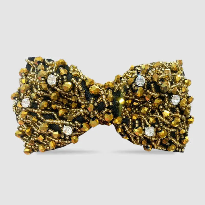 Rhinestone Crystal Embroidered Beaded Tubes Bow Tie sold by FloralTrip