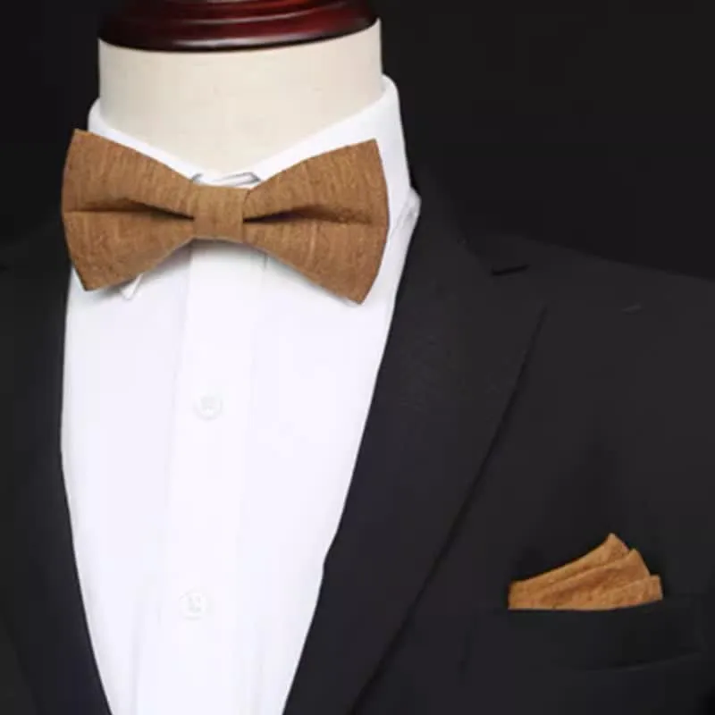 Men's Dark Goldenrod Solid Color Linen Bow Tie sold by FloralTrip