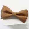 Men's Dark Goldenrod Solid Color Linen Bow Tie sold by FloralTrip