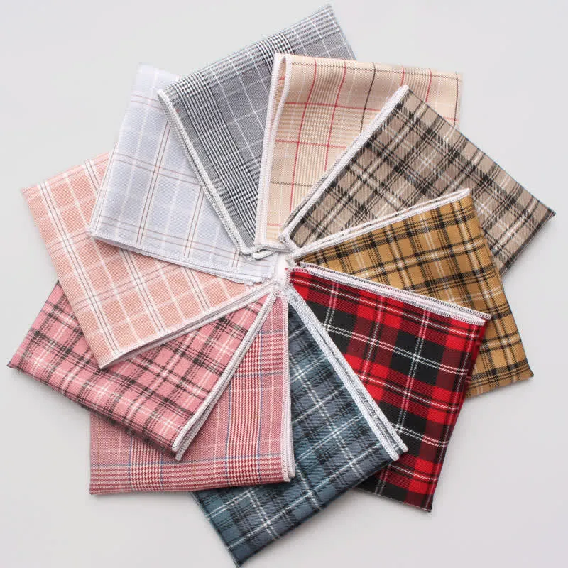 Men's Simple Checked Cotton Pocket Square sold by FloralTrip