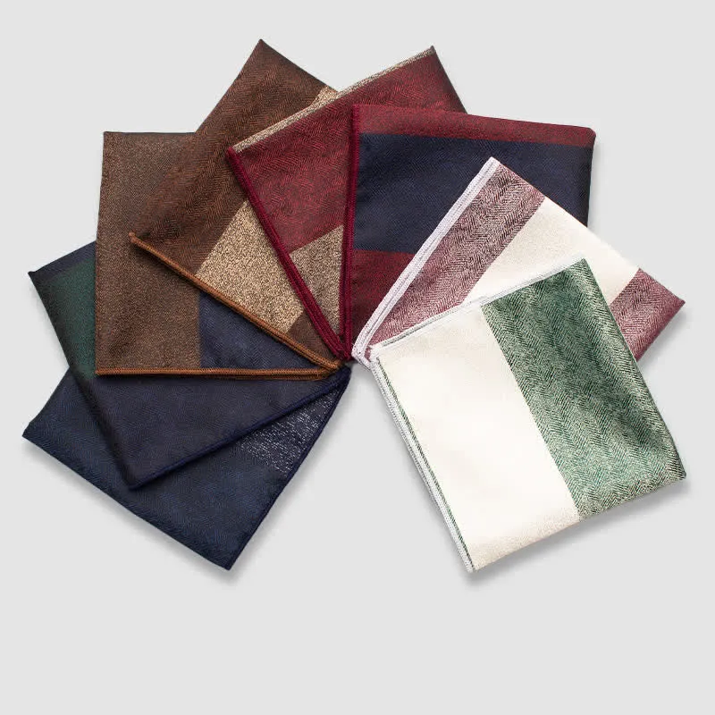 Men's Contrasting Colors Thick Stripes Pocket Square sold by FloralTrip