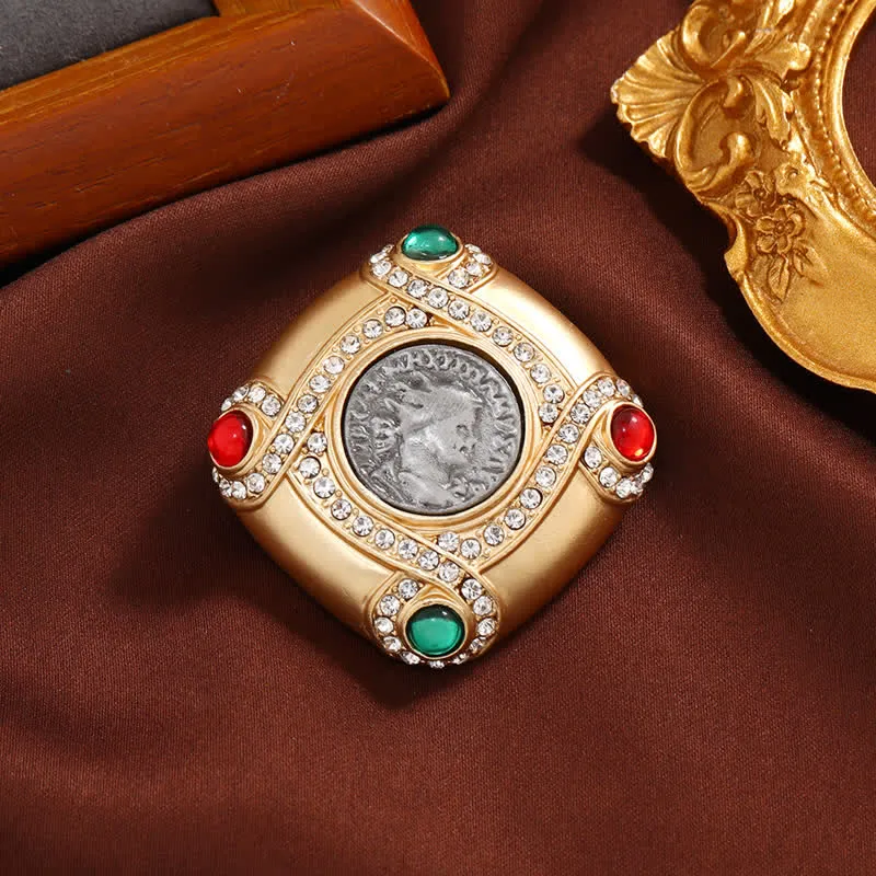 Women's Baroque Style Rhinestone Geometric Square Brooch sold by FloralTrip