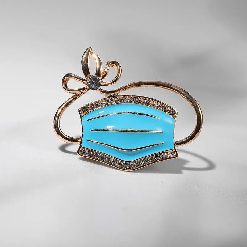 Nurse Doctor Crystal Mouth Mask Shape Nurse Gift Enamel Brooch sold by FloralTrip