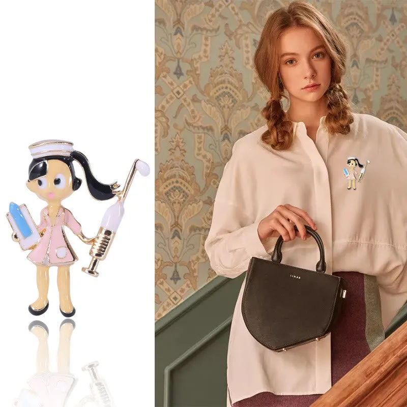 Cartoon Nurse Medical Nurse Gift Enamel Brooch sold by FloralTrip product image thumbnail 4