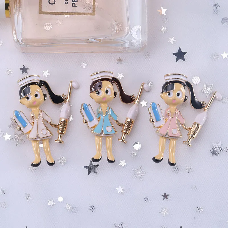 Cartoon Nurse Medical Nurse Gift Enamel Brooch sold by FloralTrip product image thumbnail 5