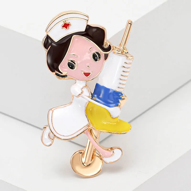 Cut Nurse Medical Nurse Gift Enamel Brooch sold by FloralTrip