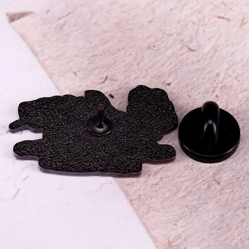 Cat Got Your Tongue Little Mouse Rose Skeleton Enamel Pin Brooch sold by FloralTrip product image thumbnail 2