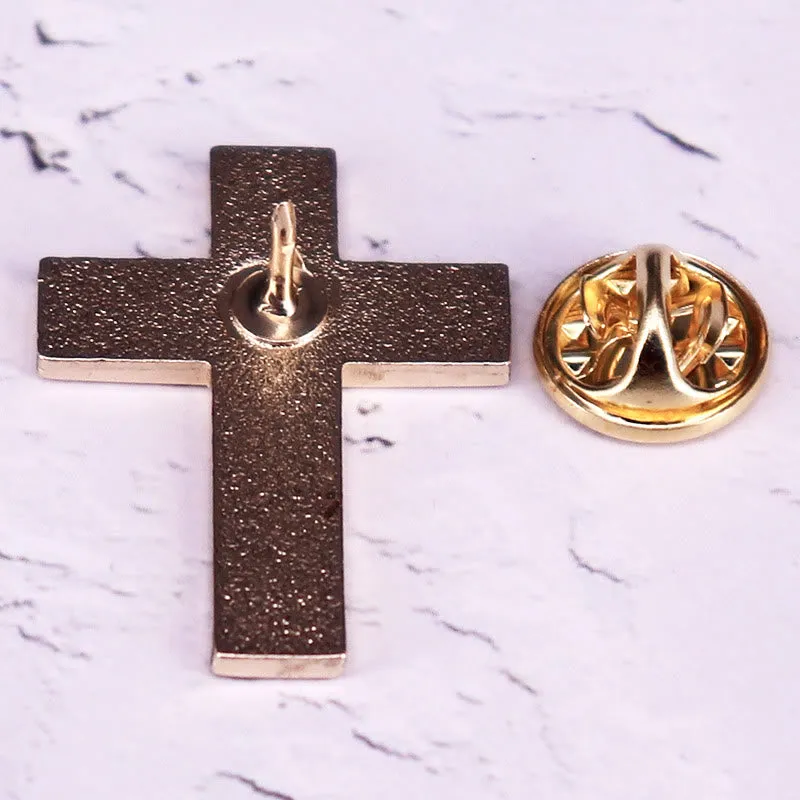 Floral Cross Enamel Pin Brooch sold by FloralTrip product image thumbnail 2