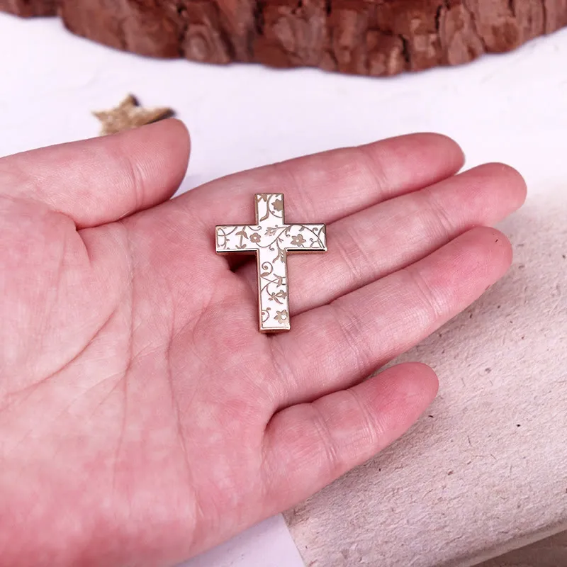 Floral Cross Enamel Pin Brooch sold by FloralTrip product image thumbnail 4