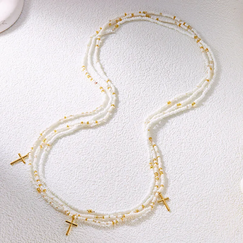 Women's Boho Beach Cross Beads Layered Waist Chain sold by FloralTrip product image thumbnail 3