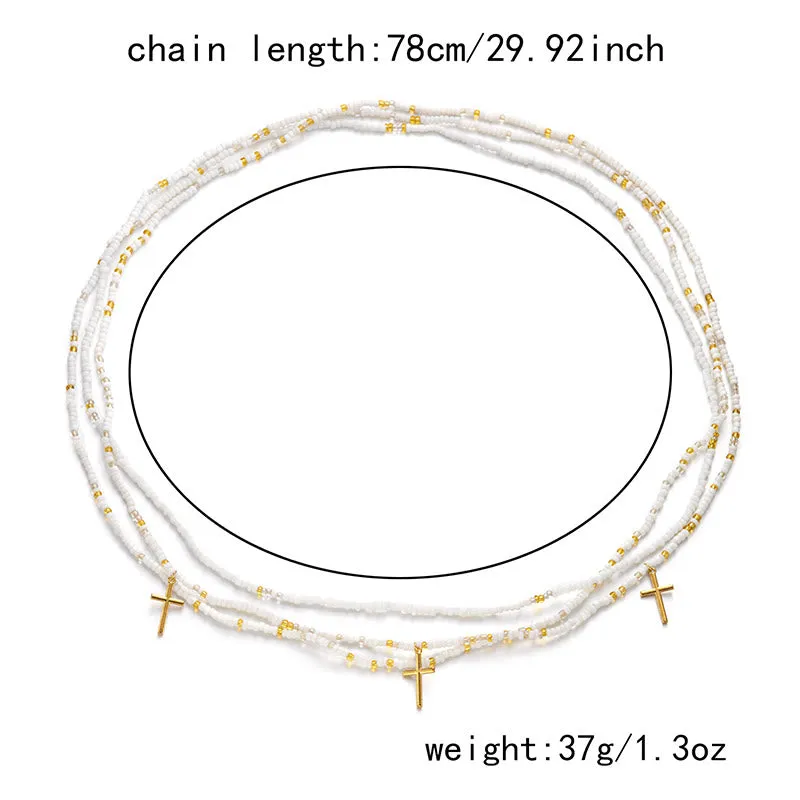 Women's Boho Beach Cross Beads Layered Waist Chain sold by FloralTrip product image thumbnail 4