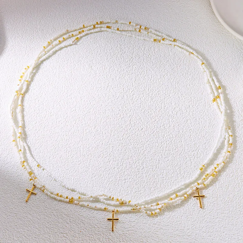Women's Boho Beach Cross Beads Layered Waist Chain sold by FloralTrip product image thumbnail 2