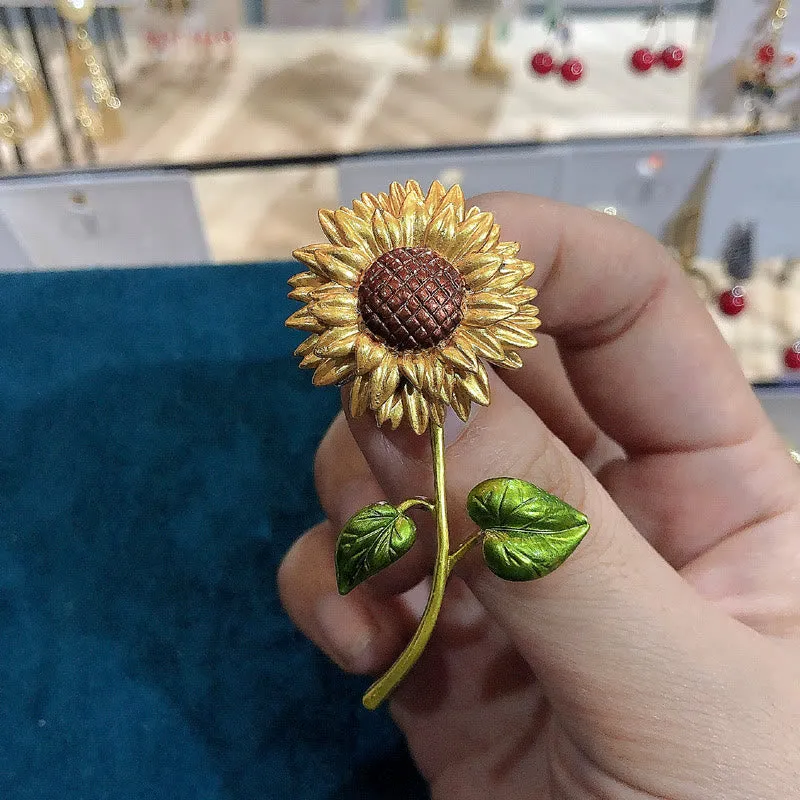 Women's Sunflower Enamel Brooch sold by FloralTrip product image thumbnail 2