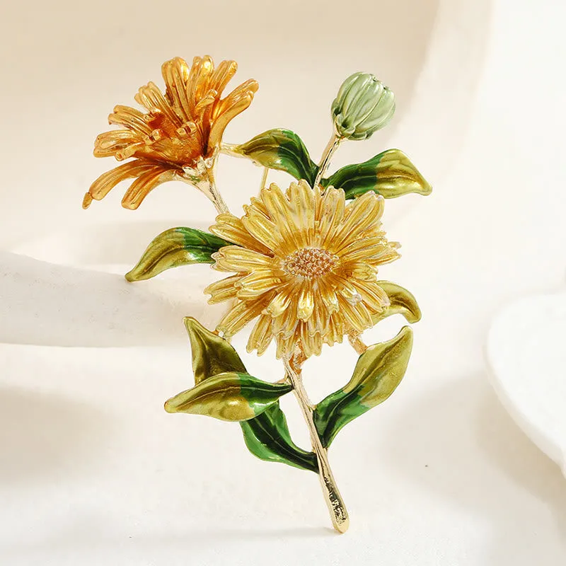Women's Daisy Flower Bouquet Enamel Brooch made by FloralTrip