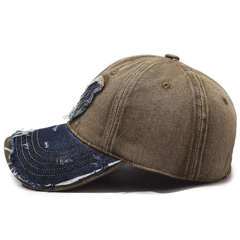 Butterfly Embroidered Retro Color Matching Washed Baseball Cap sold by FloralTrip product image thumbnail 3