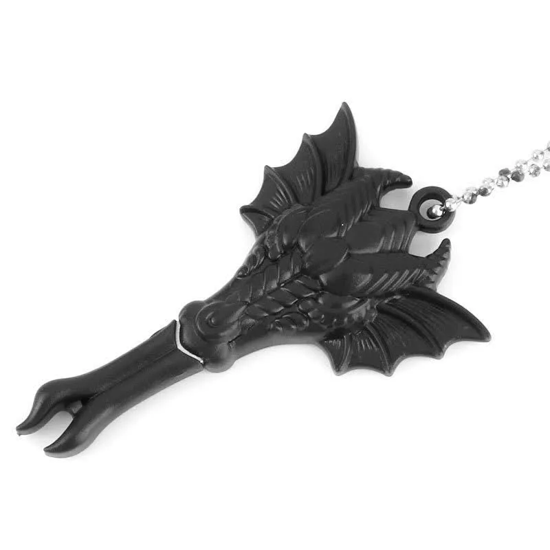 Black Dragon Skull Snake Hidden Mini Blade Tool Pendant Necklace sold by FloralTrip product image thumbnail 3